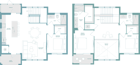 Floor plan for 3 beds, 3 baths, 1791 sqft